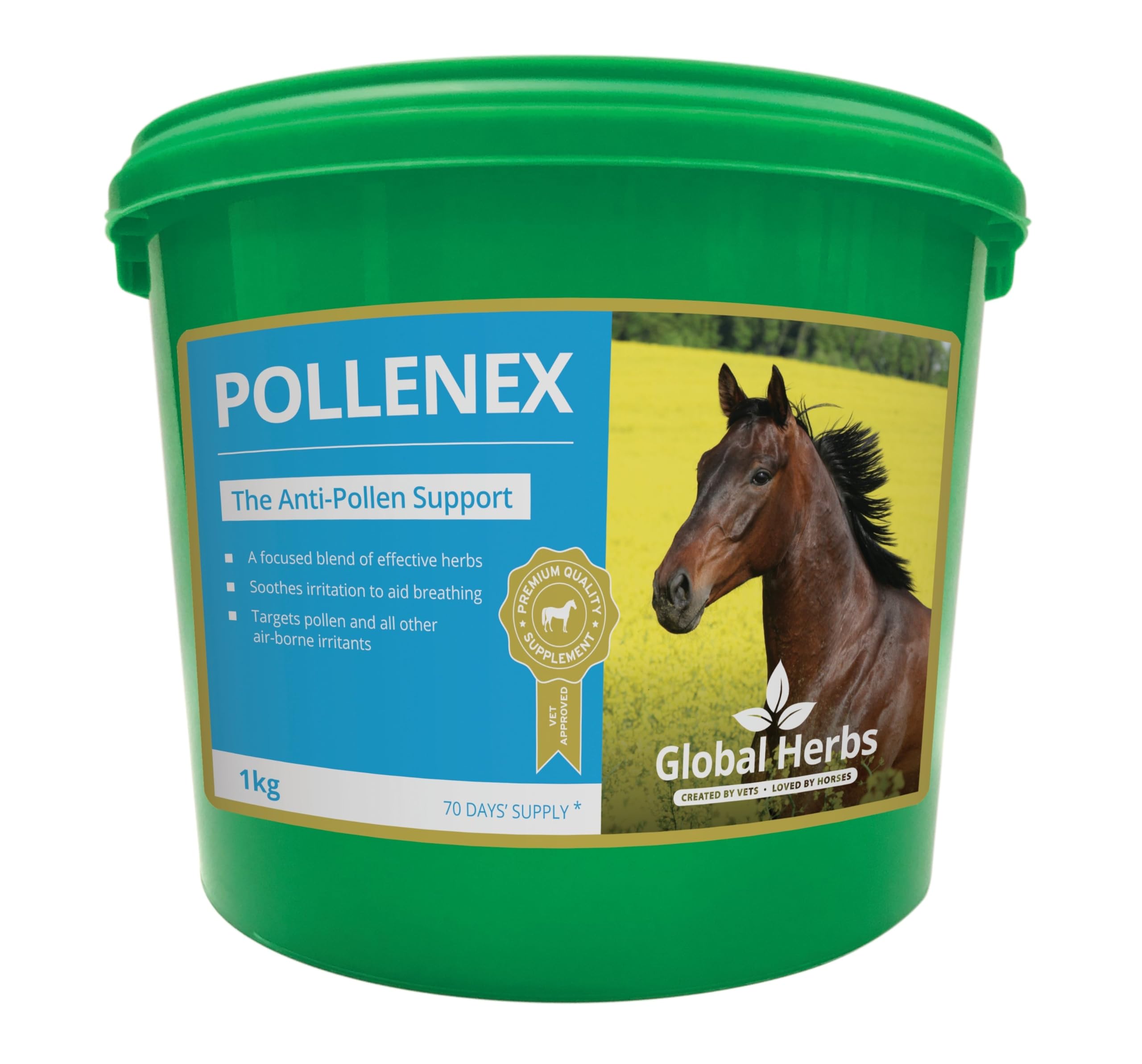 Global Herbs Pollenex Equine Seasonal Allergy & Pollen Comfort Support Powder 1kg