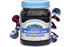 Nature's Hollow Blueberry Jam: Sugar Free Jam and Preserves, Low Cal, Non GMO, Keto Jam, Vegan, Gluten Free, and Diabetic Friendly - Sugar Free Jelly - 10oz