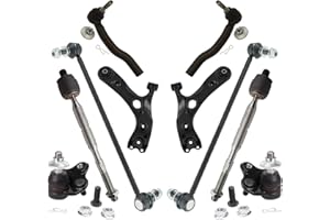 TRQ Front Steering & Suspension Kit Ball Joint Control Arm Sway Bar Stabilizer Link Tie Rod Compatible with 2011-2017 Lexus CT200h 2010-2015 Toyota Prius 2012-2015 Prius Plug-In