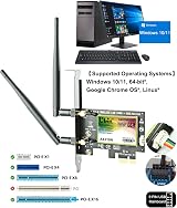 Ubit WiFi 6E AX210 PCIe Card 2.4Gbps Bluetooth 5.3 Windows 11 10 PC view 6