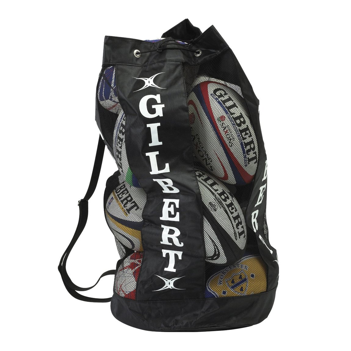 Gilbert Men's Rugby Breathable Ball Carrier (Holds 12) - Black