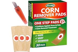 PTLIHU Corn Removers for Feet Toes, Corn & Callus Remover Pads with Salicylic Acid, Easy & Fast Corn Removal, Foot Corn Remover Extra Strength, 30 Pads