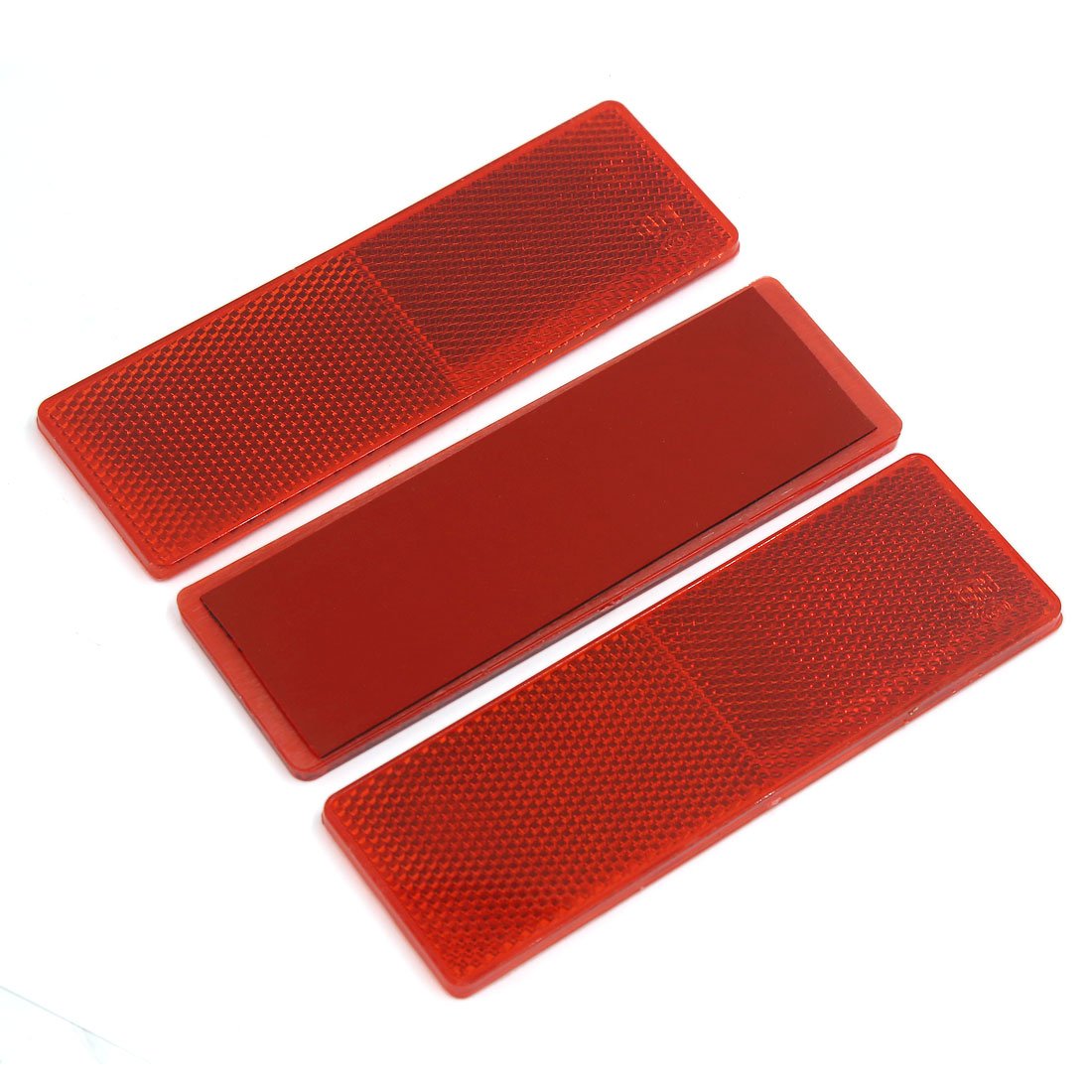 sourcing map Truck Car Night Rear Bumper Mount Reflector Red without Holes 3PCS