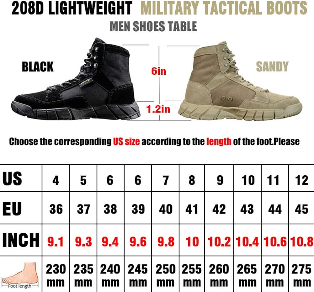 ANTARCTICA Men's Lightweight Military Tactical Boots for Hiking Work Boots: Shoes