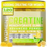 Creatine for Women, 6000mg Creatine Monohydrate Gummies with Collagen, BCAA | 120 Ct Creatine Gummies for Women Muscle Strength, Recovery &amp; Energy, Creatine Monohydrate Supplements Pre-Workout Chewbles