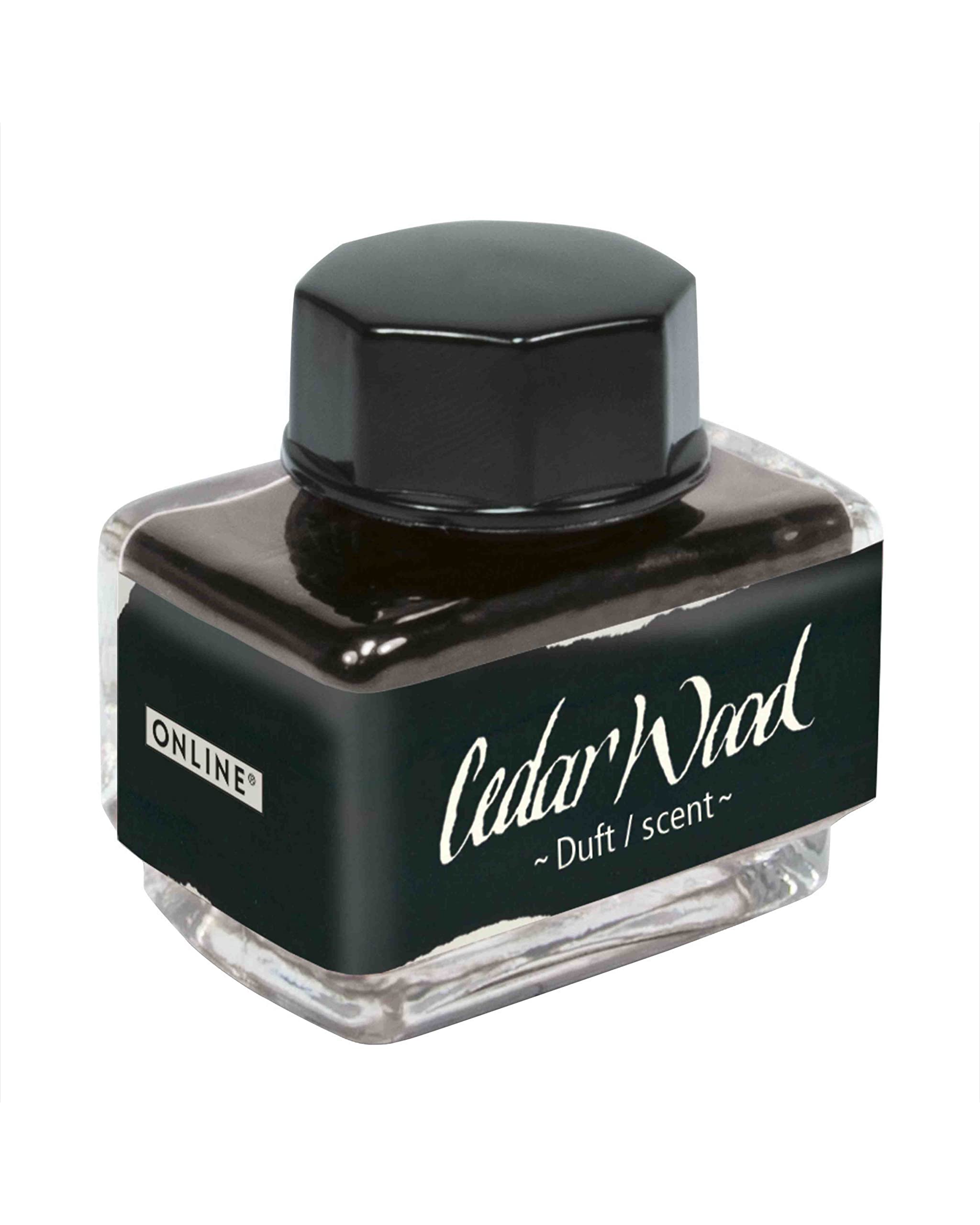 ONLINE Ink of The Senses Black, 15 ml, Waterbased Fountain Ink for Calligraphy, Handlettering, Writing, Converter, Brush