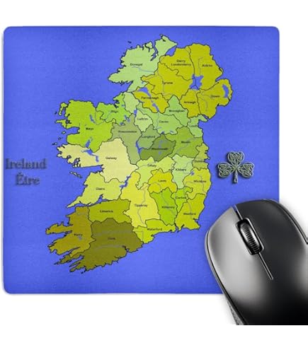 Ireland Vintage Flag Mousepad - Funny Irish Emblem Desk Mat 9.5x7.9 Inches For Office & Gaming