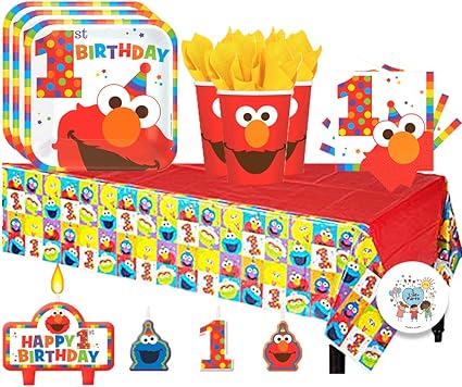 Sesame Street Elmo Turns One Plastic Table Cover Birthday Party