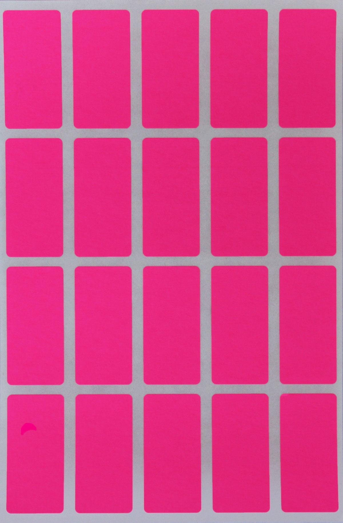 Royal Green Neon Pink Rectangle Sticker 4cm x 1.9cm Rectangular Labels (40mm x 19mm) - 300 Pack