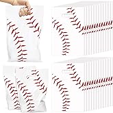 BadenBach 100PCS Baseball Gift Bags with Handles,7.9 x 11.8 Inch,Plastic Baseball Party Favor Gift Candy Goodie Treat Bags for Team Birthday Decor Sport Themed Party Supply