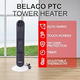 Belaco 2000W PTC Ceramic Tower Heater with Remote, Digital Display view 6