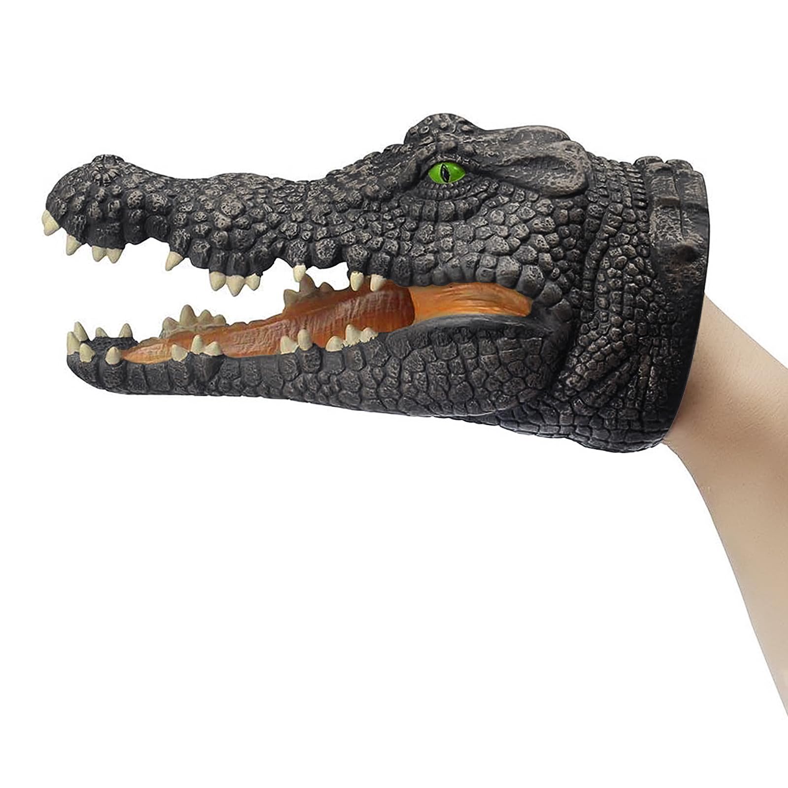 Shark Hand Puppet Latex Crocodile Animal Head Toys Dinosaur Puppets for Kids Interactive Story Toys Halloween Xmas Gifts for Boys Girls (Crocodile)