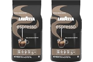 Lavazza Espresso Whole Bean Coffee Blend, Medium Roast, 2.2 lb Bag (Pack of 2)