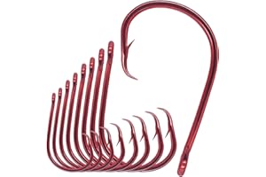 LURELINK-Inline-Circle-Hooks-Saltwater-for-Catfish-Bass-Octopus-Hooks-Fishing-Hook-Freshwater 50 Pack