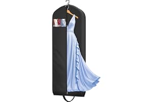 MISSLO 65" Long Garment Bags for Travel for Women 4" Gusseted Dress Bags for Gowns Waterproof Dress Protector Bag for Closet Storage Clothing Covers for Hanging Clothes Wedding Dresses Storage