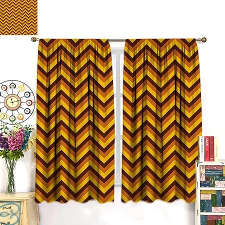 Anniutwo Yellow Chevron Blackout Curtain Chevron Pattern With