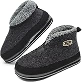 KuaiLu Mens House Slippers Booties Cozy Memory Foam Boots Warm Plush Lining Winter Felt Home Bedroom Slipper Socks Indoor Outdoor Non-Slip Shoes