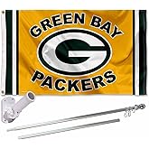 Green Bay Packers Gold Flag Pole and Bracket Kit