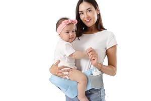 HKAI Baby Hip Carrier, Mom's Choice Award Winner, Adjustable Waistband & Breathable Mesh, Ergonomic Carrier with Non-Slip Hip Seat Surface for Newborns & Toddlers, Light Blue