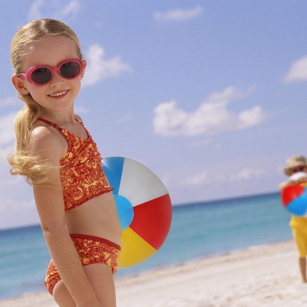 Inflatable Beach Balls[12PACK] 10" Rainbow Beach Balls Pool Party Balls Bulk Beach Balls Rainbow Colored Beach Toys Perfect for Beach Sand Pool Party Favors Swimming Water Toys for Kids.: Sports & Outdoors