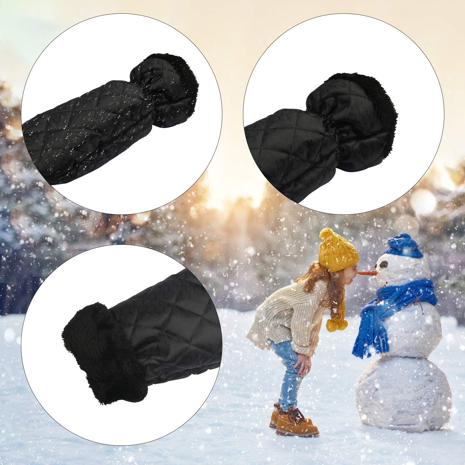 TAZEMAT Snow Scraper with Glove Waterproof Ice Scraper Mitt for Car Windscreen Windshield Window Snow Scraper Removal Glove with Elastic Wristband Antifreeze Ice Scraping Mitten Shovel Tool (Black)