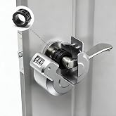 Upgraded Door Handle Knob Lockout Device Keyed Metal Security Cover Lock | Portable Level Handle Child Lock with Code Childproof Seniors Safety lever handle Open Out Room Cover multi patio door lock