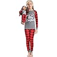 Babyroom Girls Matching Doll&Toddler 4 Piece Cotton Pajamas Toddler Christmas Sleepwear