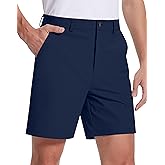 SERAMY Mens Golf Dress Shorts 7 Inch Inseam Stretch Work Shorts Quick Dry Casual Lightweight Flat Front Shorts with 5 Pockets