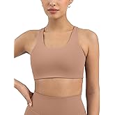 PAVOI ACTIVE Racerback Supportive Sports Bras for Women - High Support Scoop Neck Gym Workout Bra Removable Pads - HiPerform