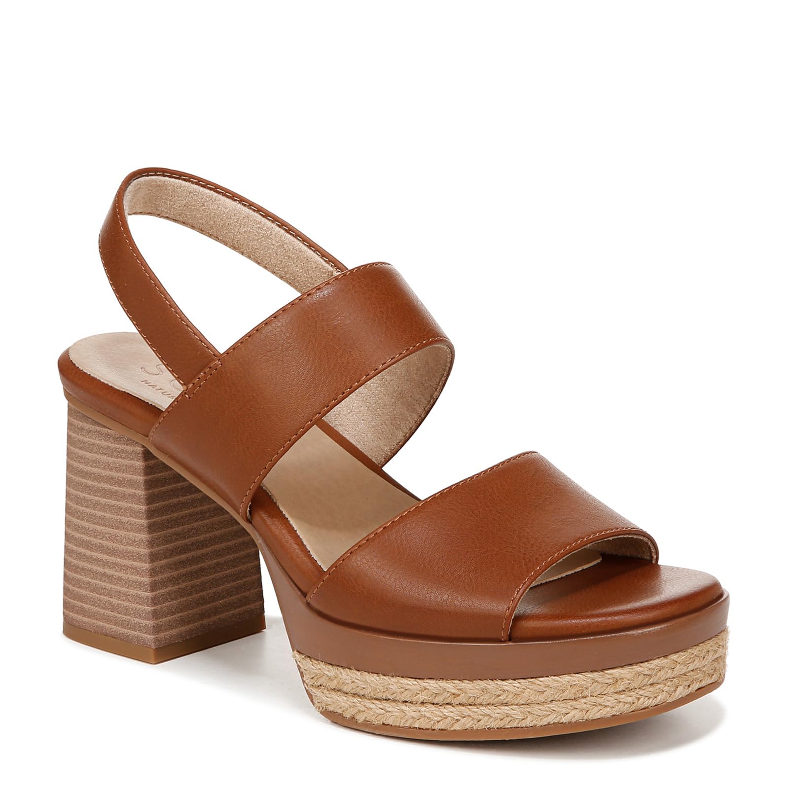 Photo 1 of Naturalizer SOUL Womens Holly Platform Slingback Sandals Mid Brown Smooth 6.5 W