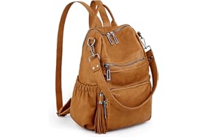 UTO Women Backpack Purse Leather Vegan Ladies Fashion Designer Rucksack Convertible Travel Shoulder Bag with Tassel