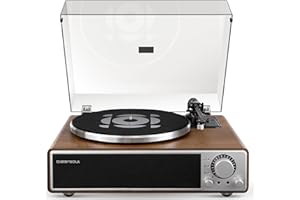 QLEARSOUL ONE-Q All-in-one Vinyl Record Player with Bluetooth 5.4, HiFi Turntable Built-in Speakers, Phono Preamp, AT-3600L Cartridge, 33/45 RPM, Auto Off