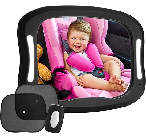 backseat mirror with light