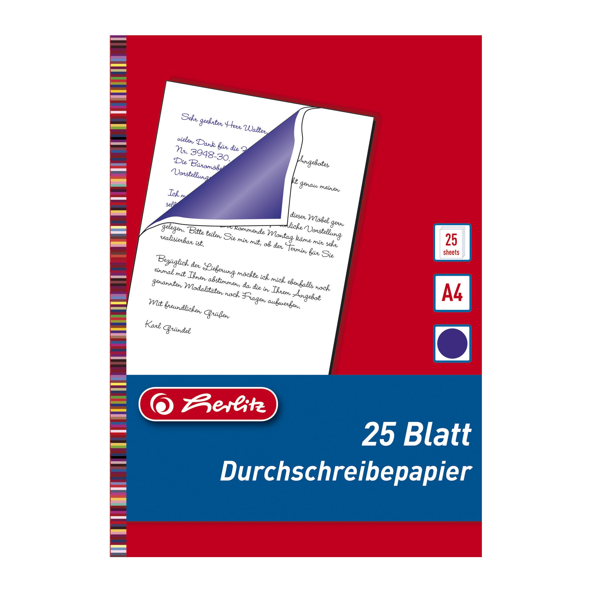 Herlitz A4 Pencil Carbon Paper (25 Sheets)