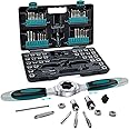 Bestwork 76-Piece SAE/Metric Tap and Die Set with Extendable Ratcheting Tap Handle, Rethreading Tool Kit for Internal and External Threading