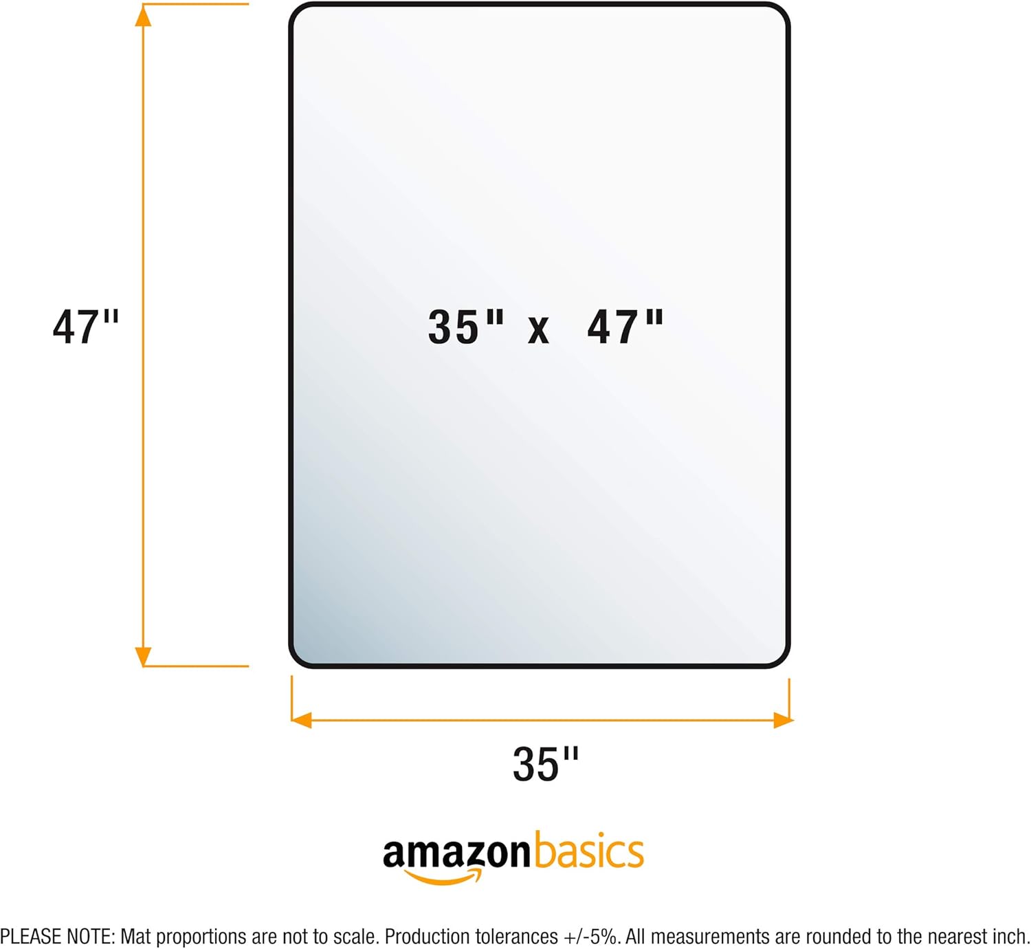 Basics Vinyl Chair Mat Protector for Hard Floors 47" x 35" : Office Products
