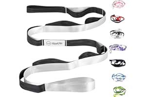 MOULYAN Stretching Strap Yoga Strap for Physical Therapy,10 Loops Yoga Straps for Stretching,Non-Elastic Stretch Strap for Pilates, Flexibility, Exercise, Stretch Band Women Men