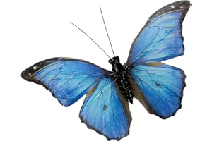 Berfutall-Morpho Butterfly Feather Butterflies on Picks Floral Supplies Set of 12 pcs Halloween Thanksgiving Decorations…
