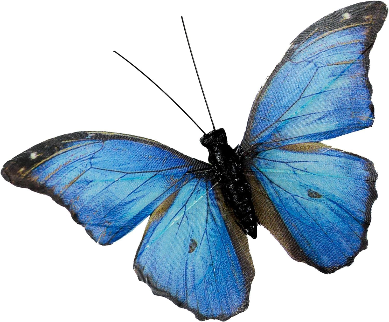 Photo 1 of Berfutall-Morpho Butterfly Feather Butterflies on Picks Floral Supplies Set of 12 pcs Halloween Thanksgiving Decorations…