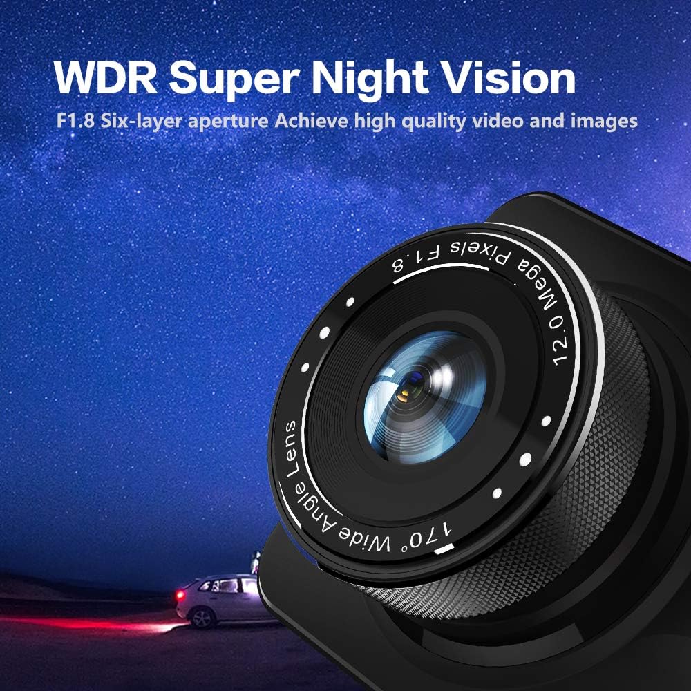 Apexcam Dash Cam for Cars Front and Rear 1080P Full HD Dashcam, Dual