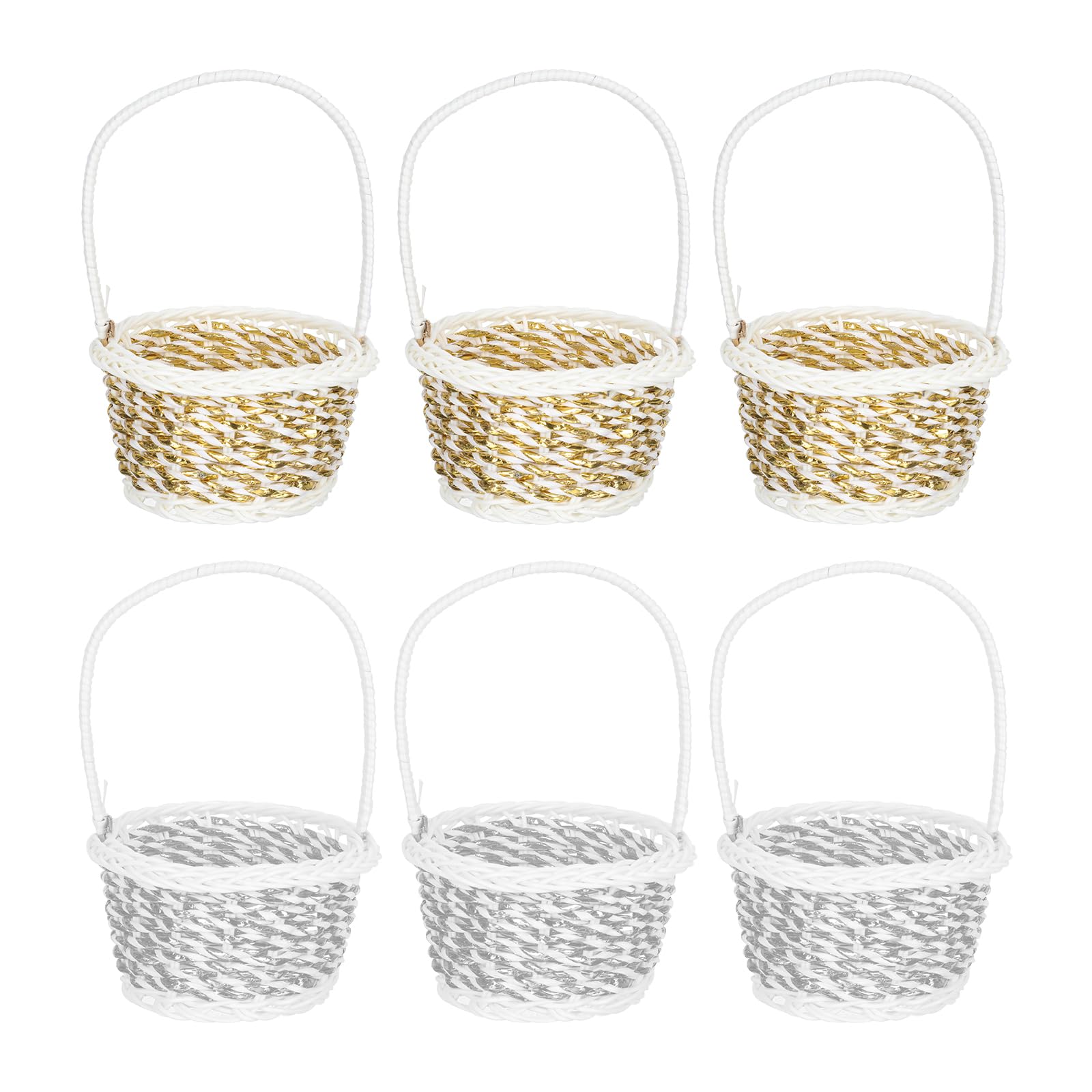 Happyyami Hand Knitting Storage Basket 5.51X3.54X2.76In Multi-Functional Woven Fruit and Sundries Organizer Lightweight Portable