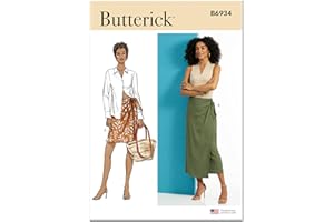 Butterick B6934A Misses' Wrap Skirt Sewing Pattern Kit in Two Lengths, Design Code B6934, Sizes XS-S-M-L-XL-XXL
