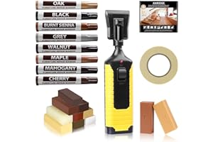 KARIDGE Laminate Vinyl Floor Repair Kit with Heat Pen, 11 Colors Hardwood Floor Wax Wood Furniture Touch up Marker Linoleum Lvp Repair Kit Covers Scratches, Stains, Cracks, Holes for Floor, Door, Cabinet