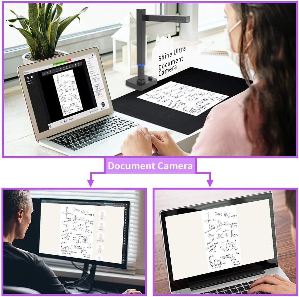 CZUR Shine Ultra Smart Document Scanner, Book Scanner with OCR Auto-Flatten & Deskew, Capture Size A3, Compatible with Windows & Mac OS : Electronics