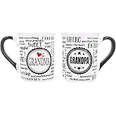 Cottage Creek Mugs - Set of Two 16oz. Large Ceramic Grandma Grandpa Coffee Cups - Ideal Stoneware Mugs for Kitchen, Office & Home Decor - Gifts for Grandparents, Women and Men