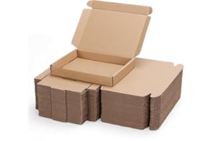 PHAREGE 7x5x1 inch Shipping Boxes Bulk 50 Pack Brown, Tab Lock Tuck Top Mailer Boxes for Packaging Small Business, Small Card
