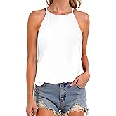 ZENUTA Womens Tank Tops, High Neck Tank Top for Women, Halter Tops for Women, Loose Fit Basic Tee Summer Sleeveless Tops