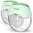 MISSAA Wearable Breast Pump, High Efficient Hands Free Pumps with 3 Modes & 8 Levels of Longest Battery LED Display, Double Portable Electric Breast Pump Fits for Most Size (13-26mm), Green