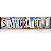 Vintage Stay Grateful Wall Decor Street Signs Metal Tin Signs 16 x 4 Inches