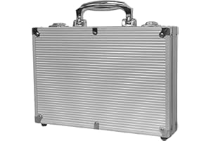 HEITOK 500 Capacity Aluminum Poker Chip Case Only – Empty Storage Box Holder with Lock & Handle, Portable Casino Carrying Cas
